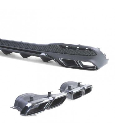 CX DIFUSOR MERCEDES GLE W166 15-19 LOOK AMG GLE63 NEGRO BRILLO + COLAS ESCAPE NEGRO C010547C1