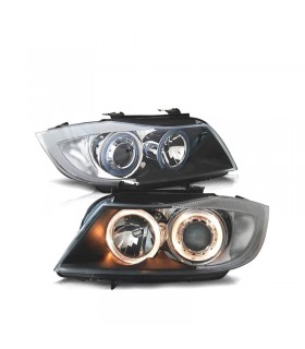 DW FAROS BMW E90 E91 05-08 OJOS ANGEL HALOGENO FONDO NEGRO R145214C1