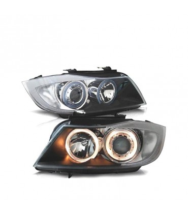 DW FAROS BMW E90 E91 05-08 OJOS ANGEL HALOGENO FONDO NEGRO R145214C1