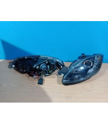 BY FAROS PARA SEAT LEON ALTEA TOLEDO 04-09 LUZ DIURNA LED FONDO NEGRO R145482C3
