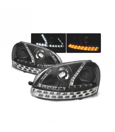 AZ FAROS PARA VOLKSWAGEN VW GOLF 5 03-08 LUZ DIURNA LED NEW GENERATION NEGROS R011549C3