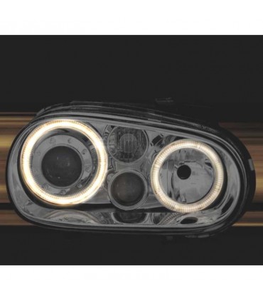 DW FAROS VOLKSWAGEN VW GOLF 4 LOOK R32 OJOS ANGEL FONDO CROMO R145299C4