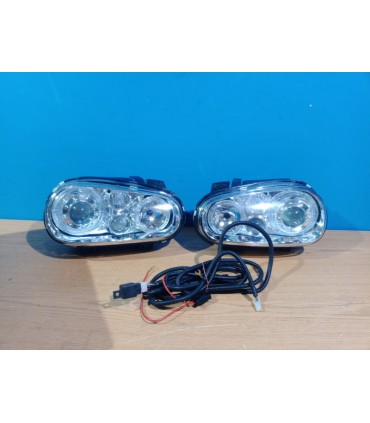 DW FAROS VOLKSWAGEN VW GOLF 4 LOOK R32 OJOS ANGEL FONDO CROMO R145299C4
