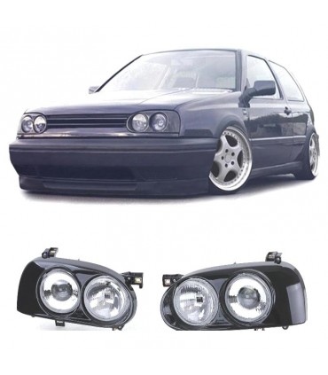 DW FAROS DOBLES VOLKSWAGEN VW GOLF 3 NEGRO R010675C12