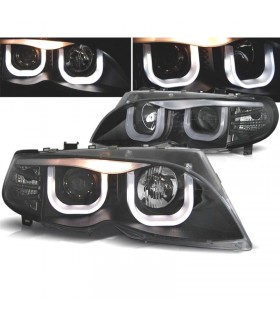 CX FAROS BMW E46 01-05 OJOS ANGEL TUBE LIGHT LED U FONDO NEGRO R145887C1