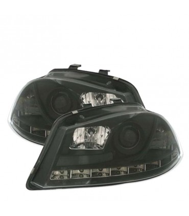 AZ FAROS PARA SEAT IBIZA CORDOBA 6L 02-08 DRL NEGROS H1 H1 R012724C1