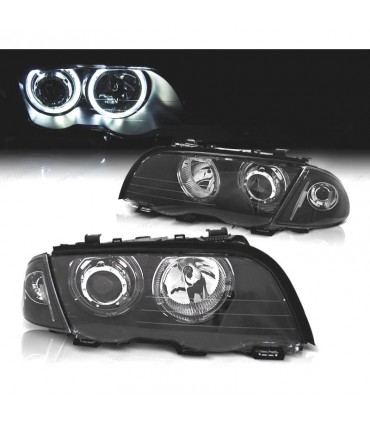 AZ FAROS BMW E46 4 PUERTAS 98-01 OJOS ANGEL CCFL FONDO NEGRO H7 H7 R146888C6