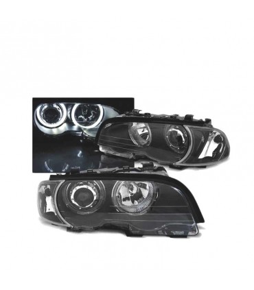 AZ FAROS BMW E46 COUPE CABRIO 99-03 OJOS ANGEL LED NEGROS R011351C2