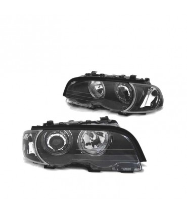 AZ FAROS BMW E46 COUPE CABRIO 99-03 OJOS ANGEL LED NEGROS R011351C2