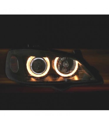 DW FAROS PARA OPEL ASTRA G 97-04 OJOS ANGEL FONDO NEGRO H7-H7 R145500C1