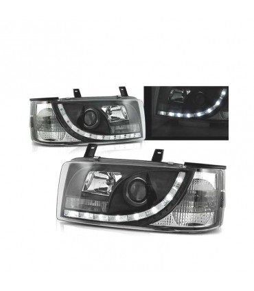 CX FAROS VOLKSWAGEN VW T4 TRANSPORTER 90-03 LUZ DIURNA LED FONDO NEGRO R145490C2