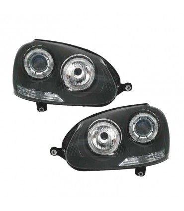 DW FAROS VOLKSWAGEN VW GOLF 5 03-08 OJOS ANGEL FONDO NEGRO R145314C3