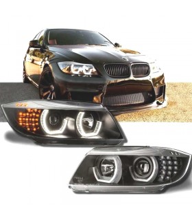BY FAROS BMW E90 E91 05-08 OJOS ANGEL LED 3D FONDO NEGRO R147665C11