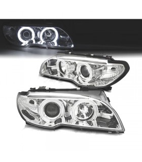 CX FAROS BMW E46 COUPE 03-06 XENON OJOS ANGEL CCFL FONDO CROMADO R008062C3