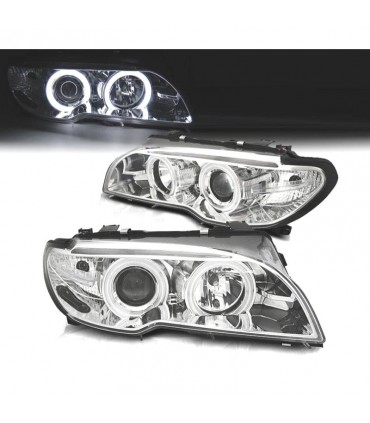 CX FAROS BMW E46 COUPE 03-06 XENON OJOS ANGEL CCFL FONDO CROMADO R008062C3