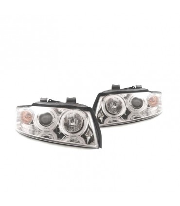 DW FAROS AUDI A4 B6 00-04 OJOS ANGEL CCFL FONDO CROMO R145360C1