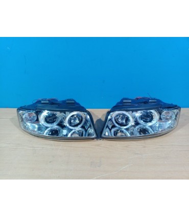 DW FAROS AUDI A4 B6 00-04 OJOS ANGEL CCFL FONDO CROMO R145360C1