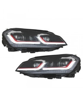 DW FAROS VOLKSWAGEN VW GOLF 7 12-17 LOOK 7.5 GTI DRL DINAMICOS ROJO NEGROS R012836C2