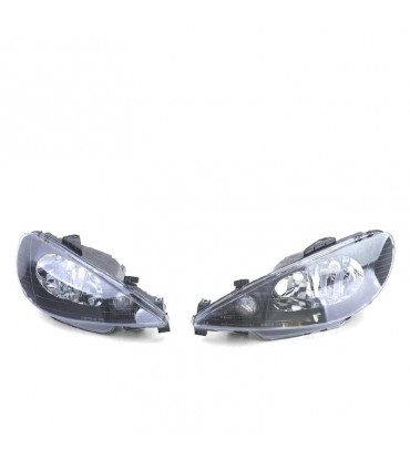 CX FAROS PEUGEOT 206 98-06 FONDO NEGRO H4 OEM R147507C1