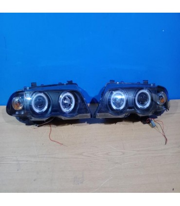 DW FAROS BMW E46 4 PUERTAS 98-01 OJOS ANGEL FONDO NEGRO R145935C1