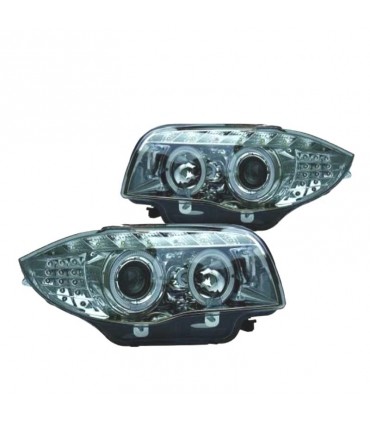 DW FAROS BMW E81 E87 E82 E88 OJOS ANGEL LUZ DIURNA FONDO CROMO R145804C2