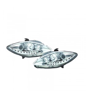 DW FAROS SEAT LEON ALTEA TOLEDO 04-09 FONDO CROMO LUZ DIURNA LED R145320C1