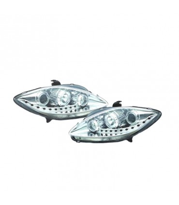 DW FAROS SEAT LEON ALTEA TOLEDO 04-09 FONDO CROMO LUZ DIURNA LED R145320C1
