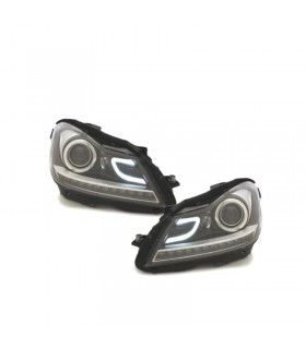 CX FAROS MERCEDES W204 11-14 LUZ DIURNA LED TUBE LIGHT + LED FONDO NEGRO CROMO R148171C1