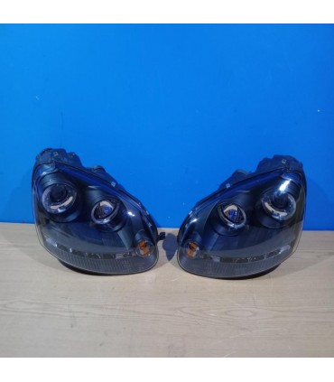 AZ FAROS VOLKSWAGEN VW GOLF 5 03-08 JETTA 05-10 OJOS DE ANGEL LUZ DIURNA LED + CCFL FONDO NEGRO R145792C5