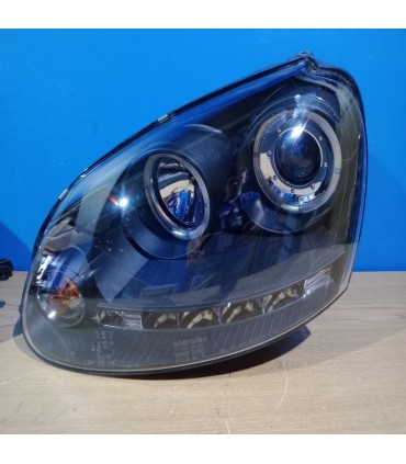 AZ FAROS VOLKSWAGEN VW GOLF 5 03-08 JETTA 05-10 OJOS DE ANGEL LUZ DIURNA LED + CCFL FONDO NEGRO R145792C5