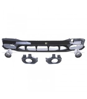 DW DIFUSOR MERCEDES CLA C118 19- AMG NEGRO BRILLO + COLAS ESCAPE C010657C1