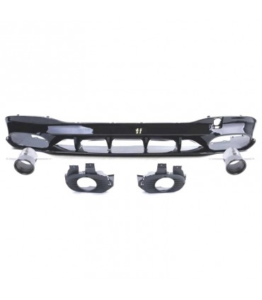 DW DIFUSOR MERCEDES CLA C118 19- AMG NEGRO BRILLO + COLAS ESCAPE C010657C1