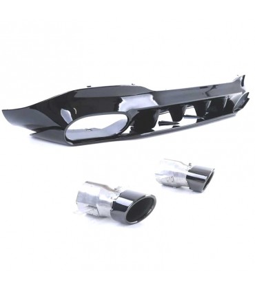 DW DIFUSOR MERCEDES CLA C118 19- AMG NEGRO BRILLO + COLAS ESCAPE C010657C1