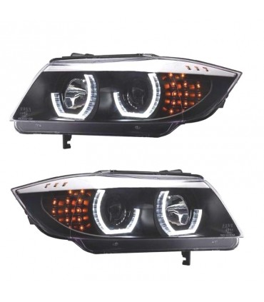 DW FAROS BMW E90 E91 05-08 OJOS ANGEL LED 3D FONDO NEGRO R147665C12