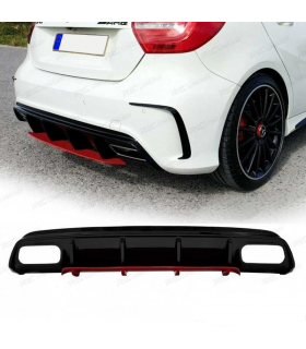 BA DIFUSOR MERCEDES CLASE A W176 AMG 12-18 LOOK A45 AMG NEGRO BRILLO ROJO R024165C1