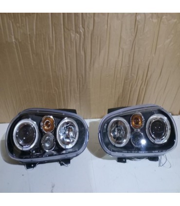 BY FAROS VOLKSWAGEN VW GOLF 4 OJOS ANGEL LED LOOK R32 FONDO NEGRO R020013C16