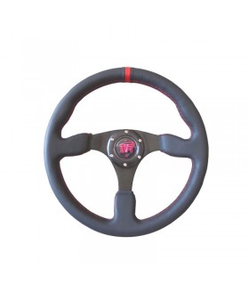 CX VOLANTE PIEL NEGRA RIBETE ROJO R020021C1