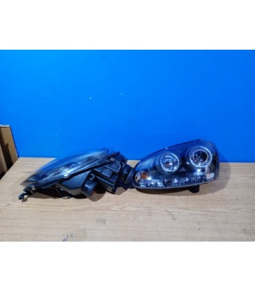 DW FAROS VOLKSWAGEN VW GOLF 5 03-08 JETTA 05-10 OJOS DE ANGEL LUZ DIURNA LED + CCFL FONDO NEGRO R145792C6