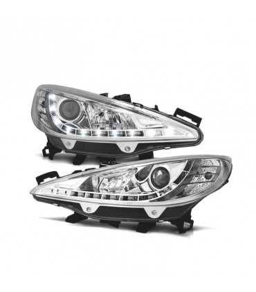 SH FAROS PEUGEOT 207 06-12 LUZ LED DIURNA FONDO CROMO R145868C1