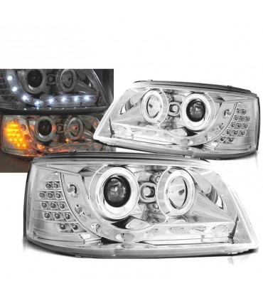 KJ FAROS VOLKSWAGEN VW T5 03-09 DAYLIGHT CROMADOS CON INTERMITENTE LED R012882C1