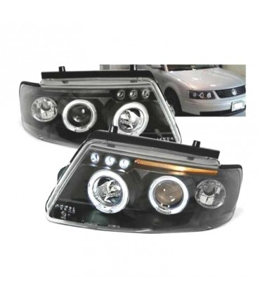 ML FAROS VOLKSWAGEN VW PASSAT 3B 96-00 OJOS ANGEL + LED FONDO NEGRO R145128C1