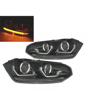 CX FAROS VOLKSWAGEN VW POLO 6 2G 17- DINÁMICO LED NEGRO R012157C1